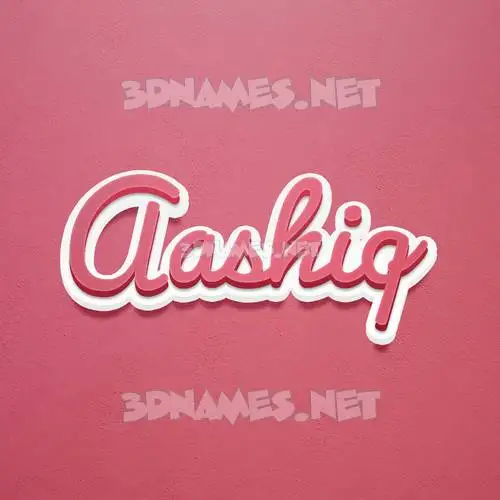 aashiq in Red Scribble style - 3D name wallpaper