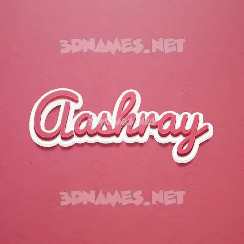 aashray in Red Scribble style - 3D name wallpaper