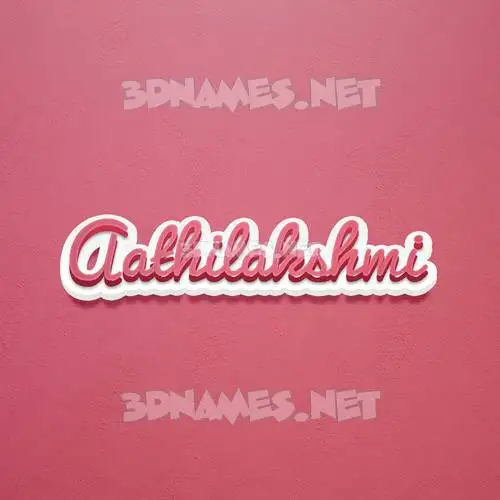 aathilakshmi in Red Scribble style - 3D name wallpaper