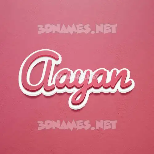 aayan in Red Scribble style - 3D name wallpaper