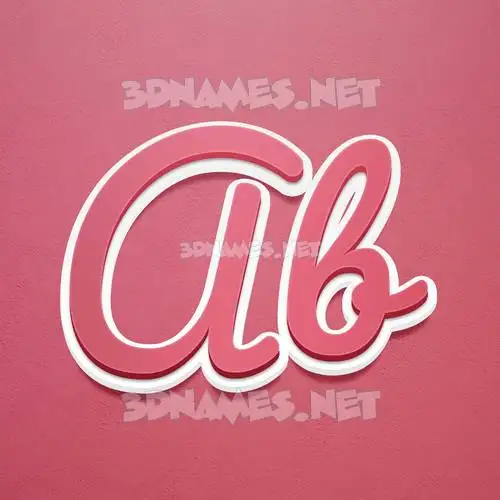 ab in Red Scribble style - 3D name wallpaper
