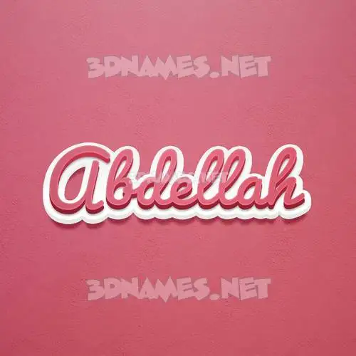 abdellah in Red Scribble style - 3D name wallpaper