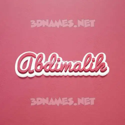abdimalik in Red Scribble style - 3D name wallpaper