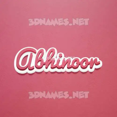 abhinoor in Red Scribble style - 3D name wallpaper