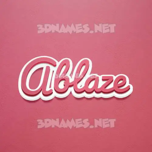 ablaze in Red Scribble style - 3D name wallpaper