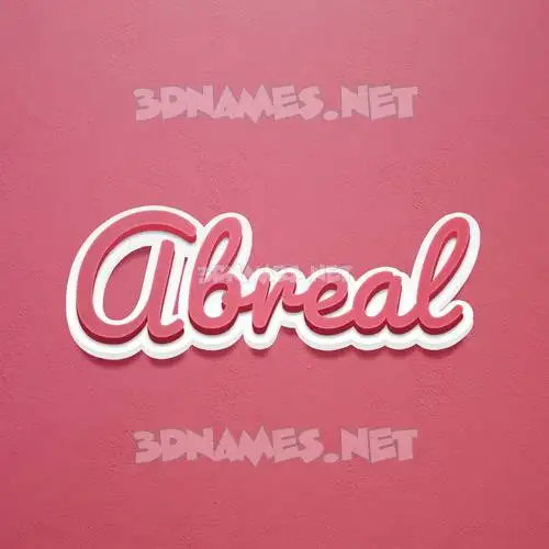 abreal in Red Scribble style - 3D name wallpaper