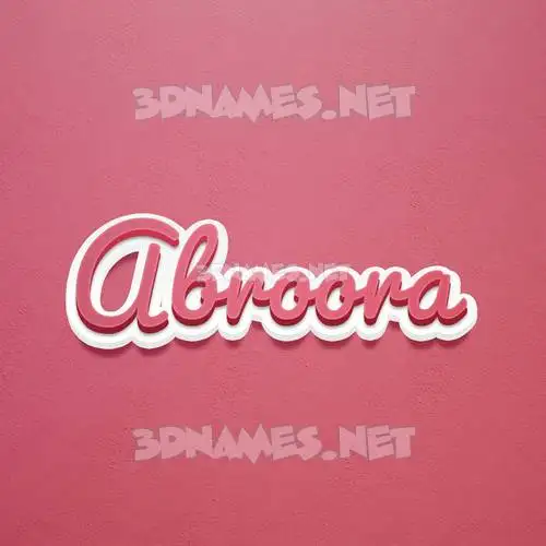 abroora in Red Scribble style - 3D name wallpaper