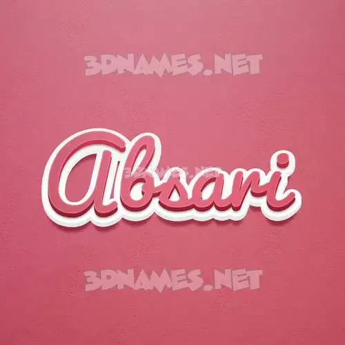 absari in Red Scribble style - 3D name wallpaper