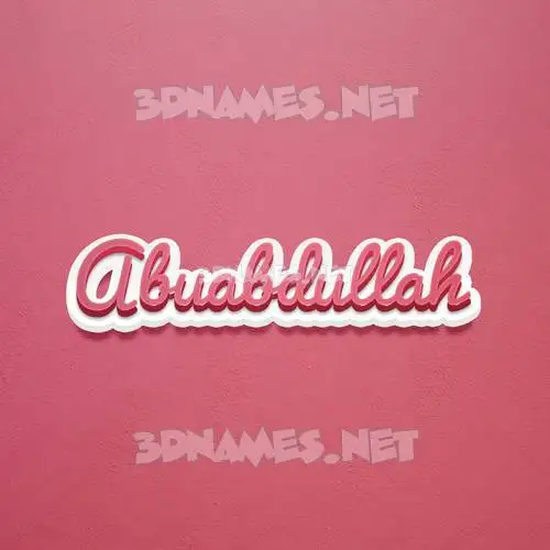 abuabdullah in Red Scribble style - 3D name wallpaper