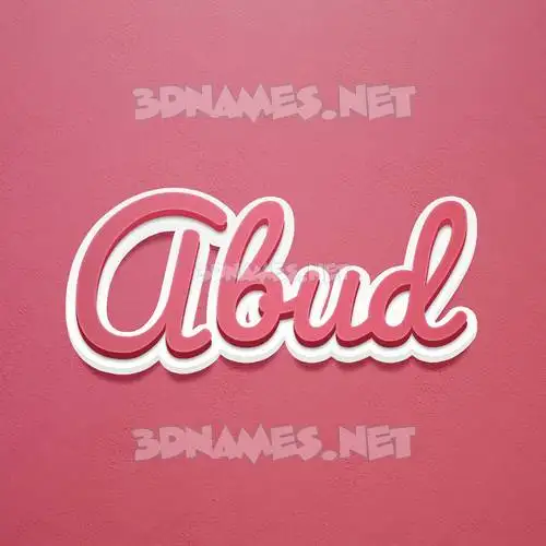 abud in Red Scribble style - 3D name wallpaper
