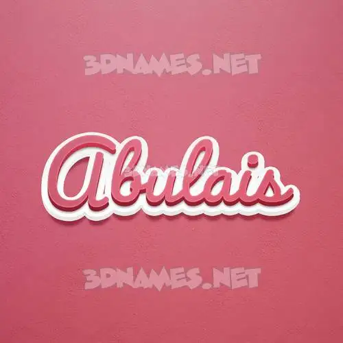 abulais in Red Scribble style - 3D name wallpaper