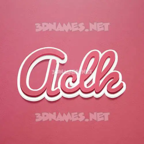 aclk in Red Scribble style - 3D name wallpaper