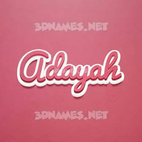 adayah in Red Scribble style - 3D name wallpaper