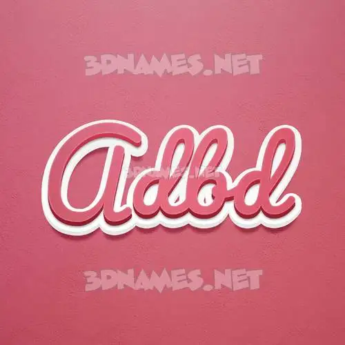 adbd in Red Scribble style - 3D name wallpaper