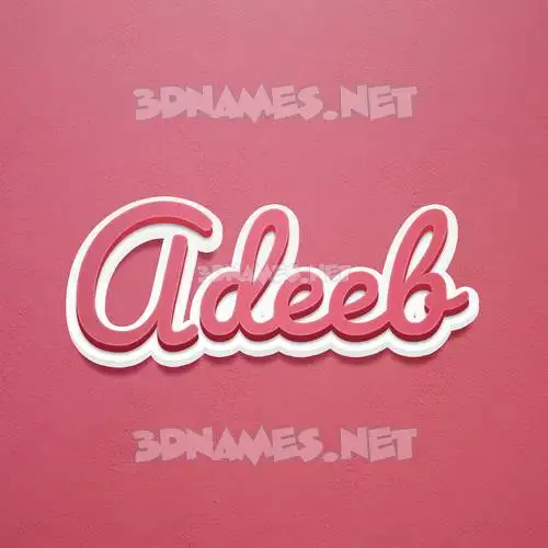 adeeb in Red Scribble style - 3D name wallpaper