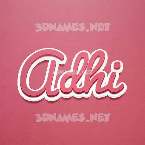 adhi in Red Scribble style - 3D name wallpaper