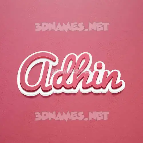 adhin in Red Scribble style - 3D name wallpaper