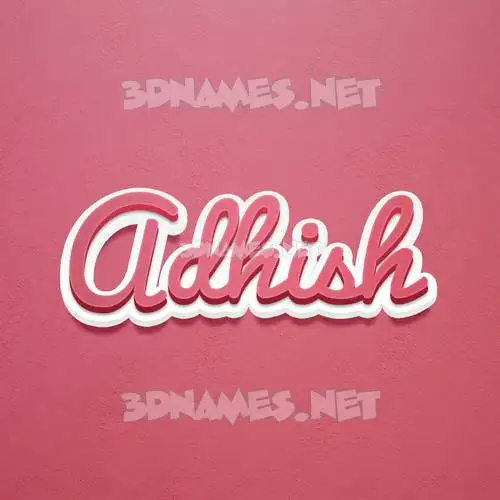 adhish in Red Scribble style - 3D name wallpaper
