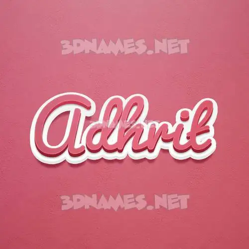 adhrit in Red Scribble style - 3D name wallpaper