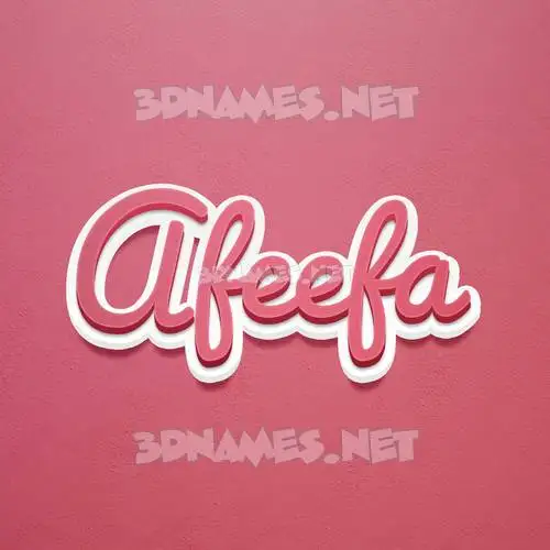 afeefa in Red Scribble style - 3D name wallpaper