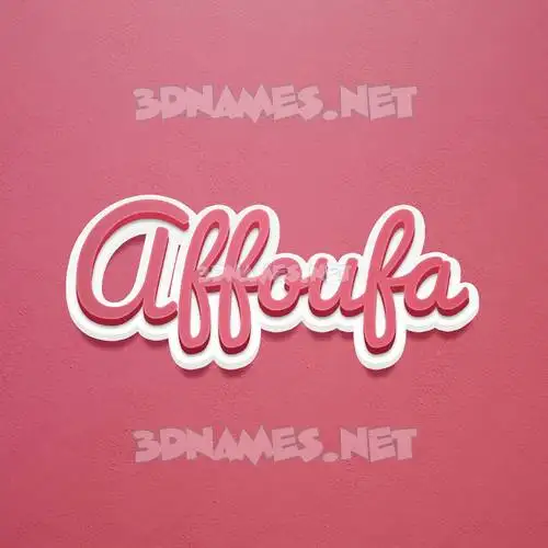 affoufa in Red Scribble style - 3D name wallpaper