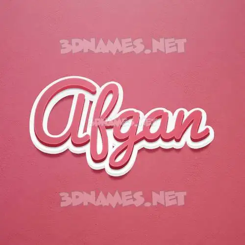 afgan in Red Scribble style - 3D name wallpaper
