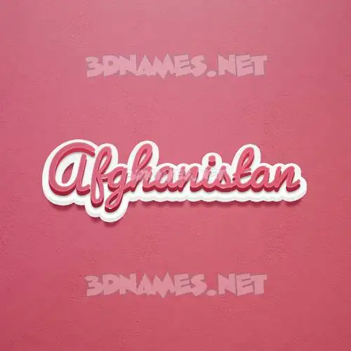 afghanistan in Red Scribble style - 3D name wallpaper