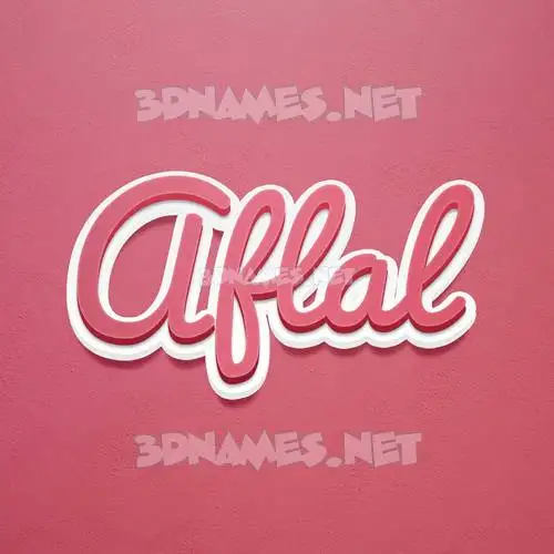 aflal in Red Scribble style - 3D name wallpaper