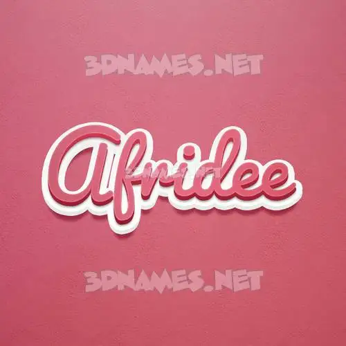 afridee in Red Scribble style - 3D name wallpaper