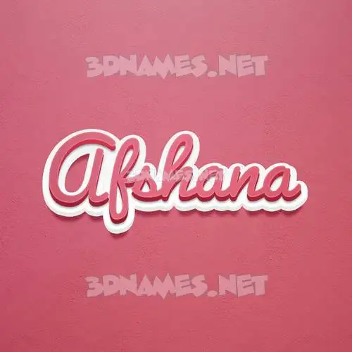 afshana in Red Scribble style - 3D name wallpaper