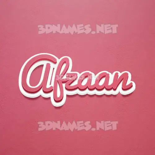 afzaan in Red Scribble style - 3D name wallpaper