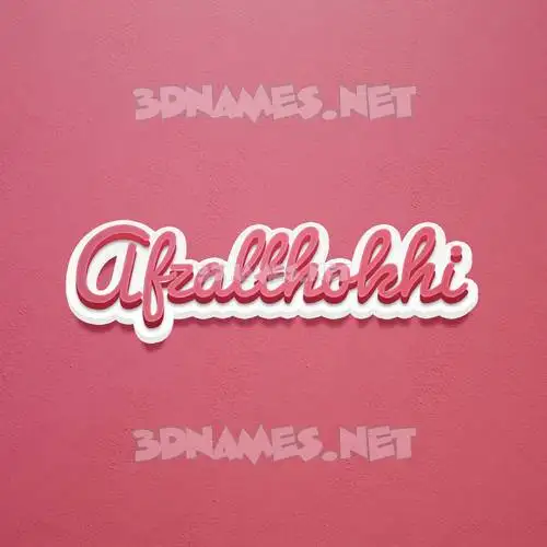 afzalthokhi in Red Scribble style - 3D name wallpaper