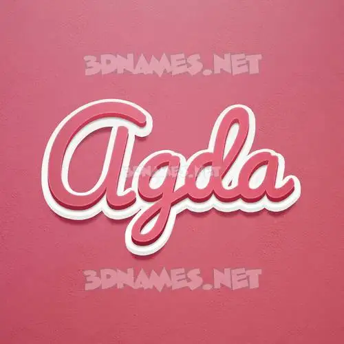 agda in Red Scribble style - 3D name wallpaper