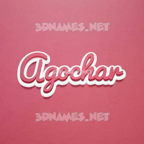 agochar in Red Scribble style - 3D name wallpaper