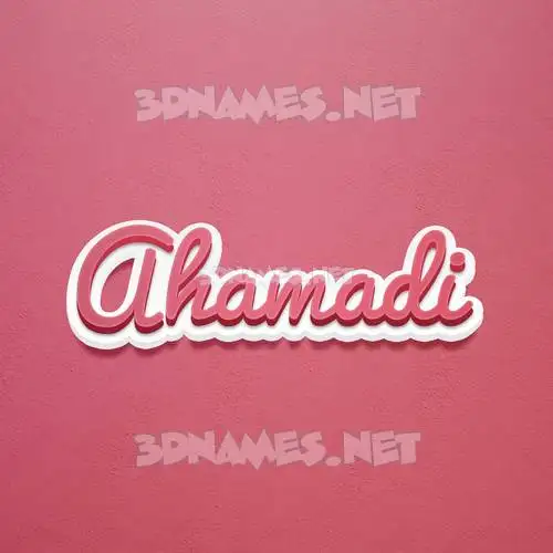 ahamadi in Red Scribble style - 3D name wallpaper