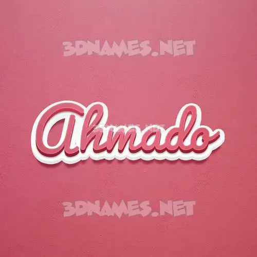 ahmado in Red Scribble style - 3D name wallpaper