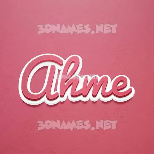 ahme in Red Scribble style - 3D name wallpaper