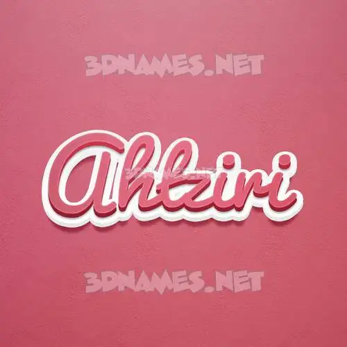 ahtziri in Red Scribble style - 3D name wallpaper