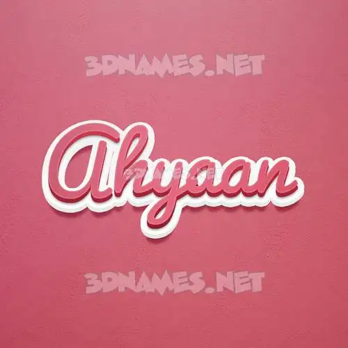ahyaan in Red Scribble style - 3D name wallpaper