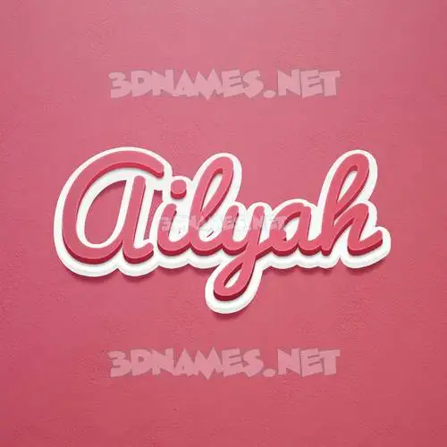 ailyah in Red Scribble style - 3D name wallpaper