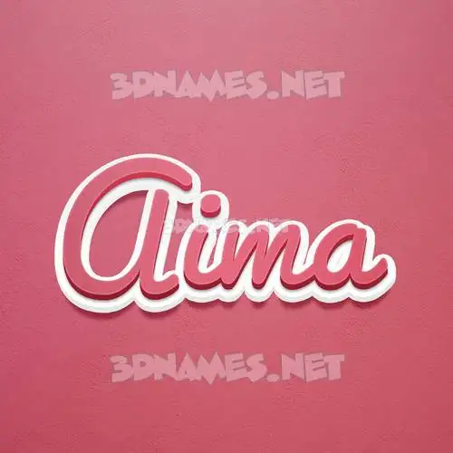 aima in Red Scribble style - 3D name wallpaper