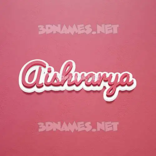 aishvarya in Red Scribble style - 3D name wallpaper