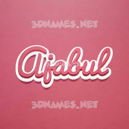 ajabul in Red Scribble style - 3D name wallpaper