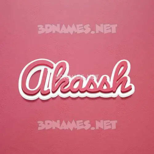akassh in Red Scribble style - 3D name wallpaper