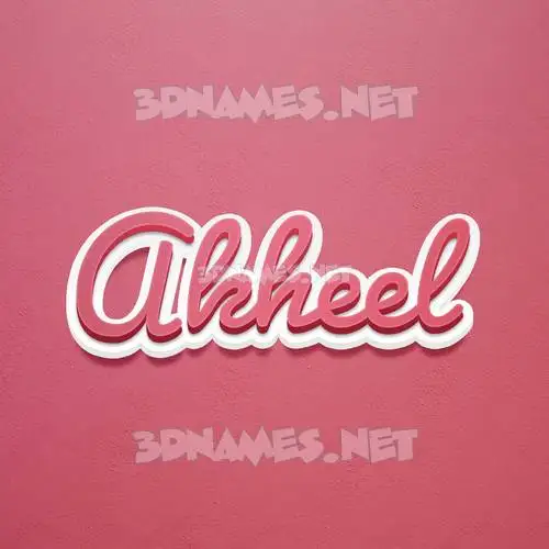 akheel in Red Scribble style - 3D name wallpaper