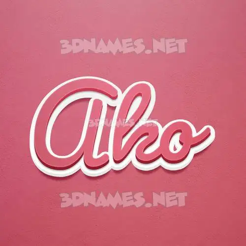 ako in Red Scribble style - 3D name wallpaper