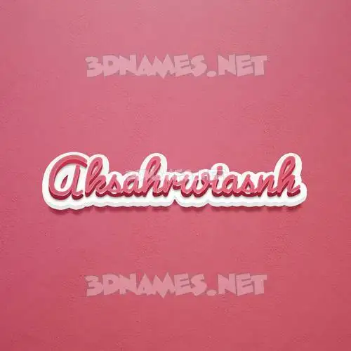 aksahrwiasnh in Red Scribble style - 3D name wallpaper