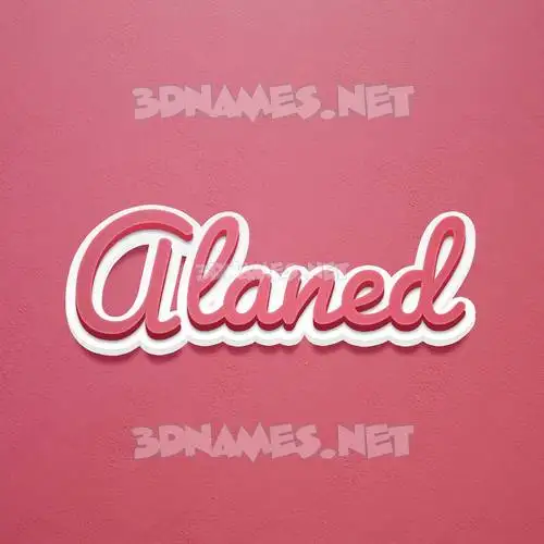alaned in Red Scribble style - 3D name wallpaper