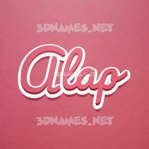 alap in Red Scribble style - 3D name wallpaper