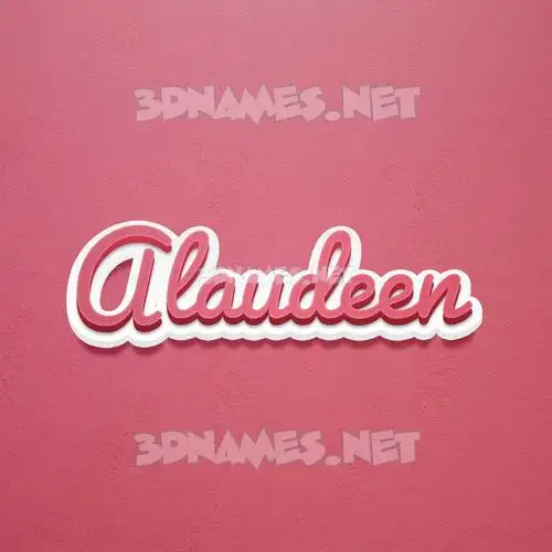 alaudeen in Red Scribble style - 3D name wallpaper